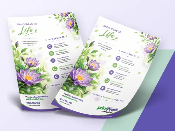 Flyers printed by printpress