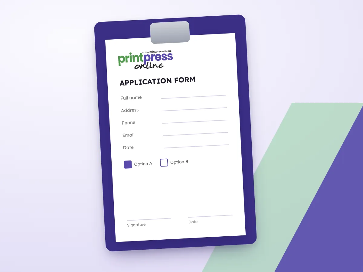 Forms printed by printpress